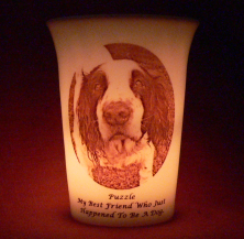 Mourninglights for pets custom printed glass memorial candle