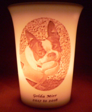 pet memorial candle for Golda