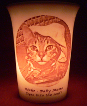 pet memorial candle for Rivke