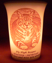 pet memorial candle for Abby Rose