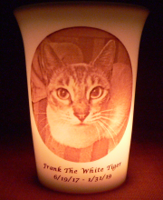 pet memorial candle for Frank