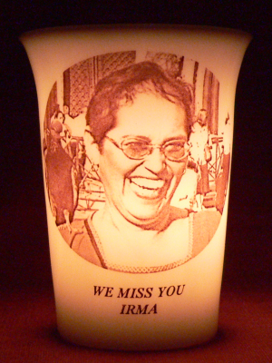 Mourninglight custom printed glass memorial candle