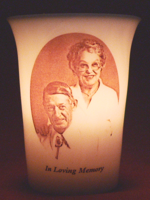 Mourninglight custom printed glass memorial candle