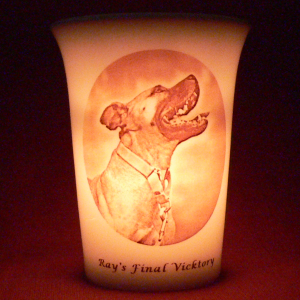 Mourninglights™ for pets custom printed glass memorial candle