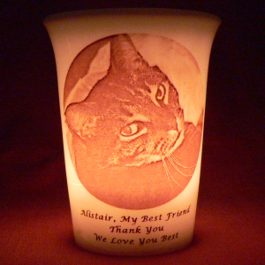 Mourninglights™ for pets custom printed glass memorial candle