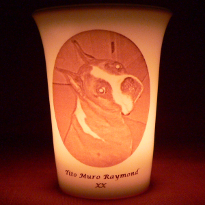 Mourninglights™ for pets custom printed glass memorial candle