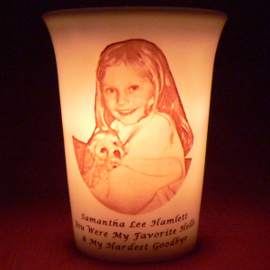 Mourninglights™ for pets custom printed glass memorial candle