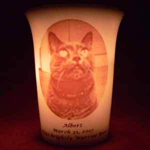 Mourninglights™ for pets custom printed glass memorial candle