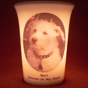 Mourninglights™ for pets custom printed glass memorial candle