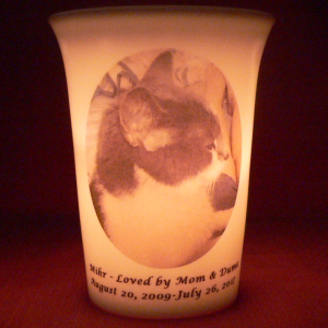 Mourninglights™ for pets custom printed glass memorial candle