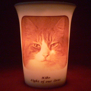 Mourninglights™ for pets custom printed glass memorial candle