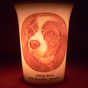 Mourninglights™ for pets custom printed glass memorial candle