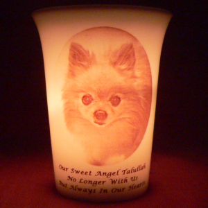 Mourninglights™ for pets custom printed glass memorial candle