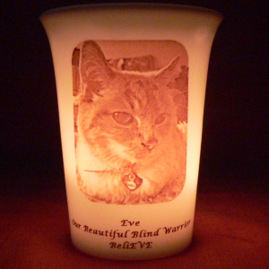 Mourninglights™ for pets custom printed glass memorial candle