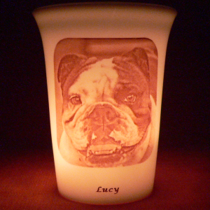 Mourninglights™ for pets custom printed glass memorial candle