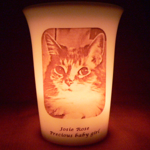 Mourninglights™ for pets custom printed glass memorial candle